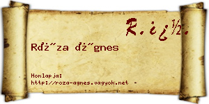 Róza Ágnes névjegykártya