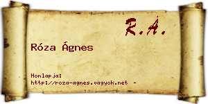Róza Ágnes névjegykártya